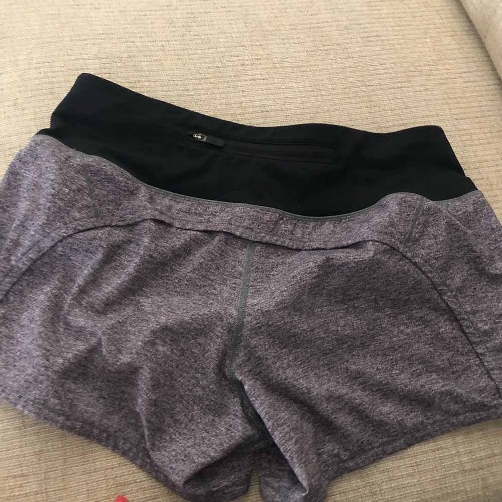lululemon athletica Women's gray Heather Athletic Shorts with Black Waistband
